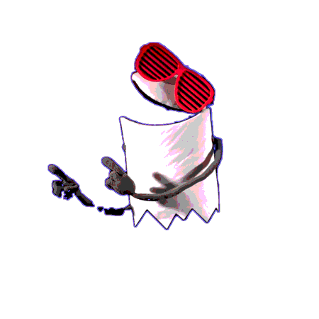 Left Party Ghost in Red Glasses Dancing